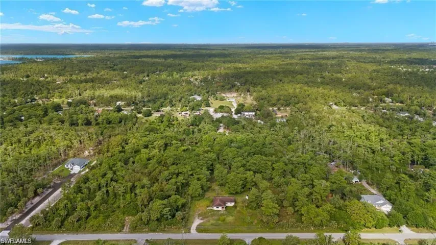 Aerial view with a view of trees