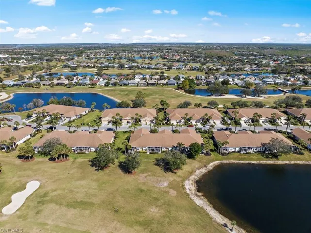 Aerial view of villas