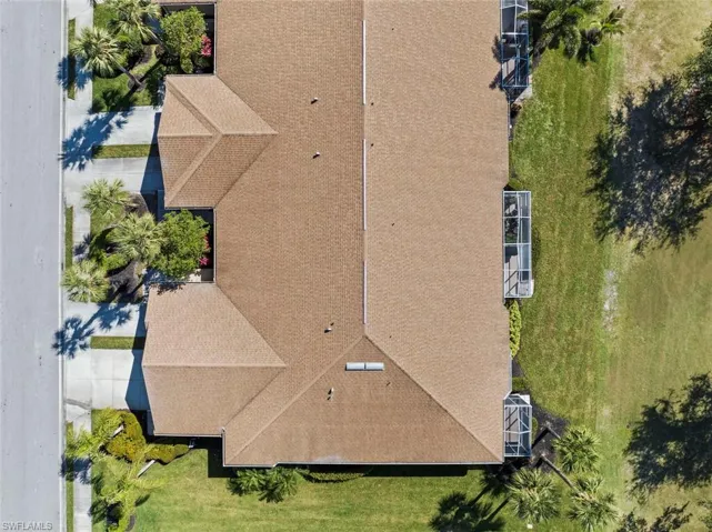 Aerial view directly above unit