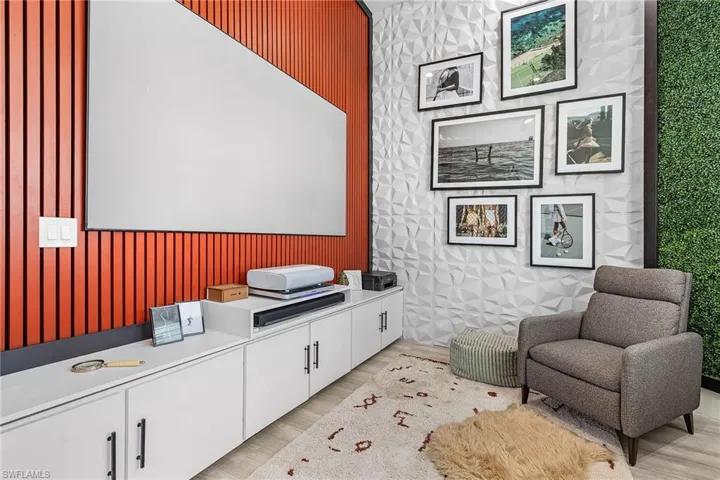 Architecturally spaced wood slats backed by dense acoustic insulation—offering a near soundproof environment ideal for content creation, meetings, or focused work