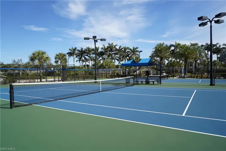 View of sport court with basketball hoop