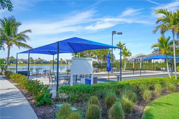 View of community with a water view