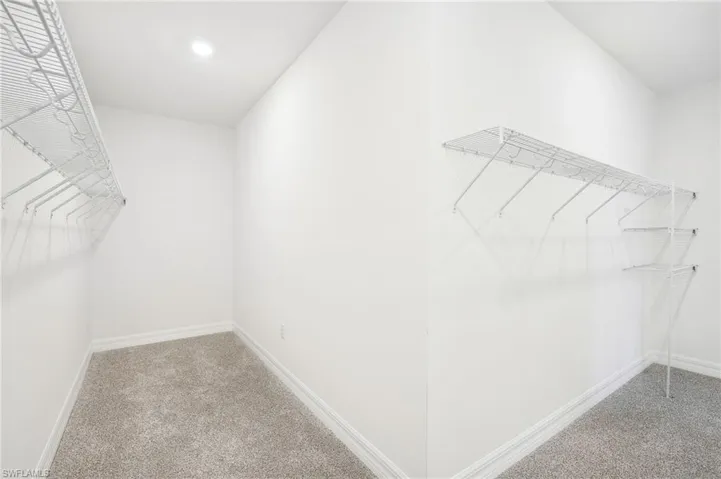 Walk in closet featuring carpet floors