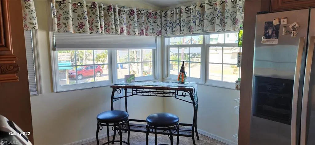 Dining room with a wealth of natural light