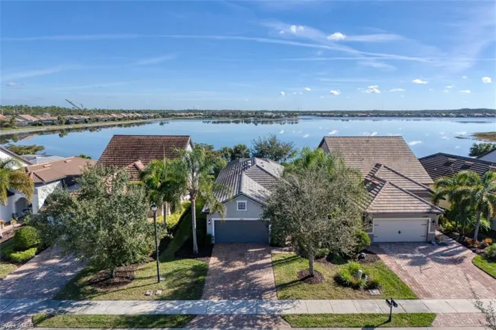 Aerial of Front of Lake House