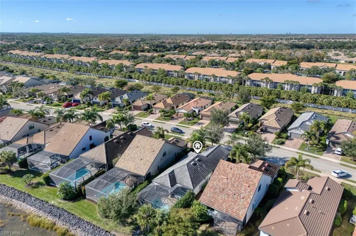 Aerial of Back of Pool Home