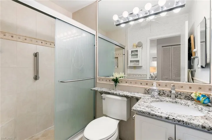 Updated shower and vanity