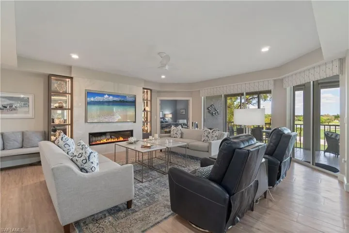 Spacious living area with fireplace to warm you up when needed.
