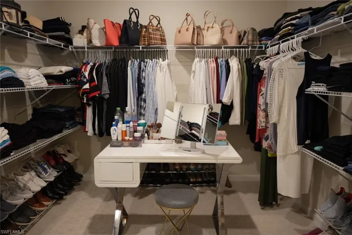 Spacious closet featuring carpet floors