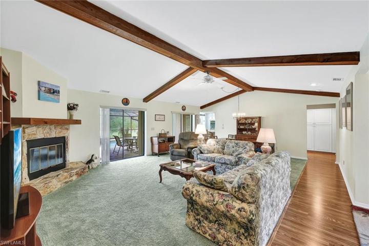 Family room with view to pool