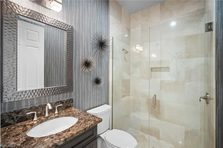Bath next to office and Family room