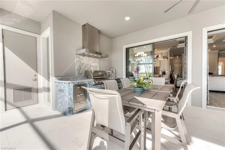 Outdoor kitchen and eating area