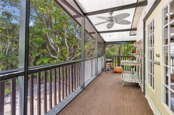 2 ceiling fans on the valuted side of lanai