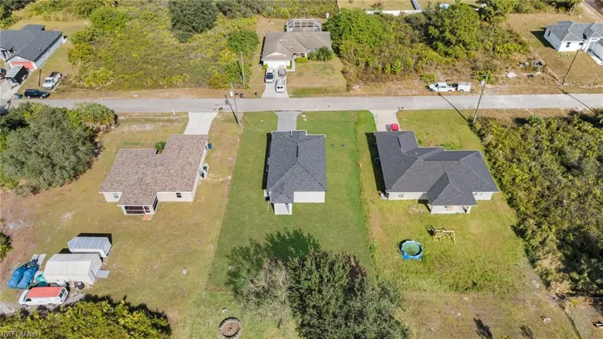 Aerial perspective of suburban area
