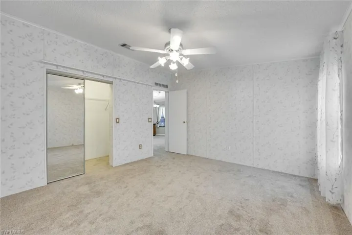 Primary bedroom easily accommodates a King-size bed.