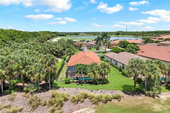 Drone / aerial view showing fenced area for pets or young children to play