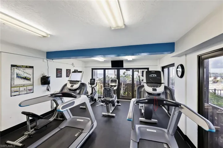 The gym was renovated after Hurricane Ian with all new equipment