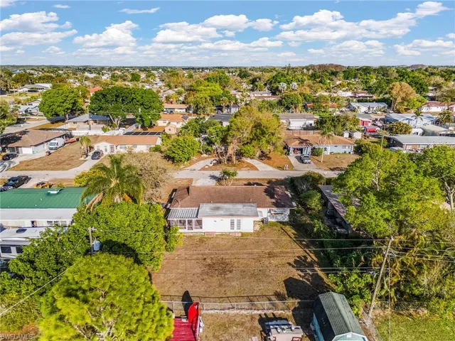 Aerial perspective of suburban area