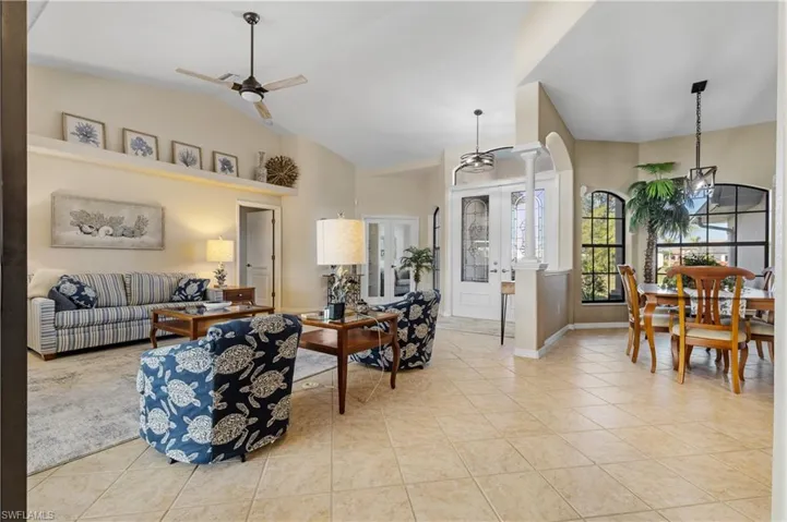 Living room and dining room