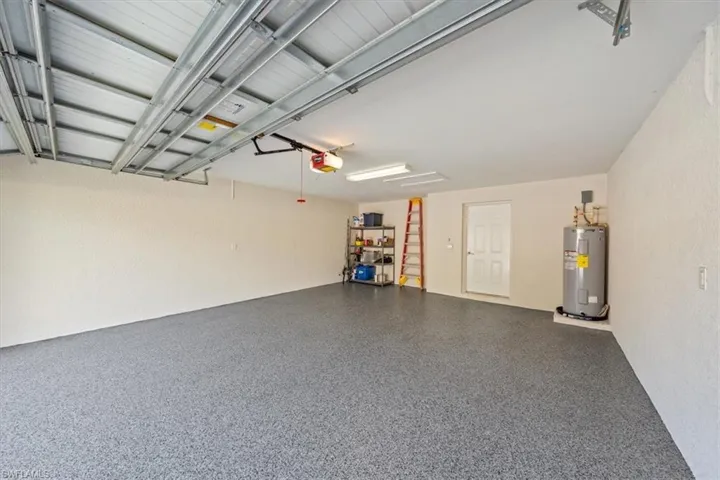 Garage with epoxy flooring