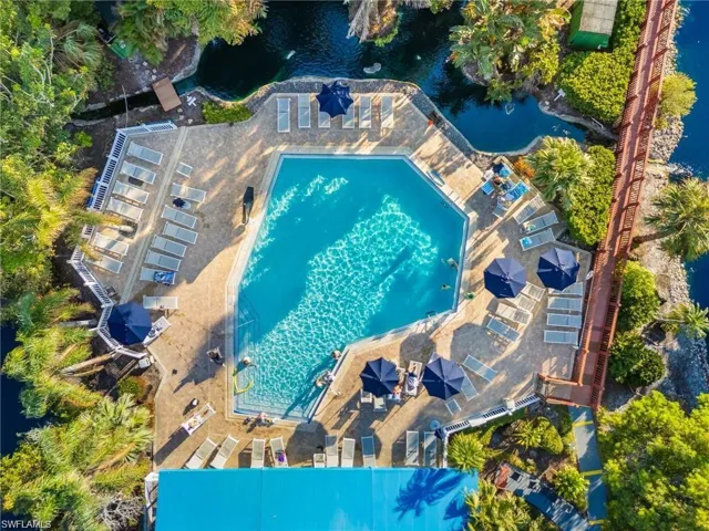 Drone / aerial view featuring pool view