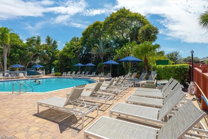 Pool featuring a patio area and fence