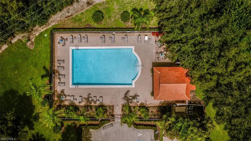 Aerial view of a pool area