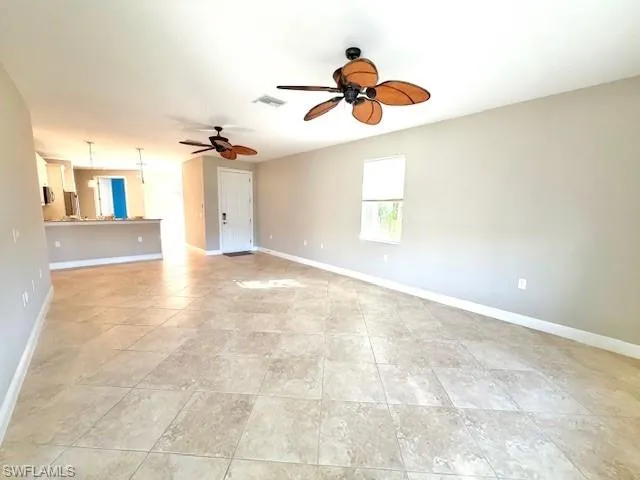 Living Room with furniture removed and new paint October 2025