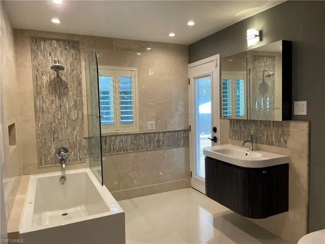 Bathroom to pool area