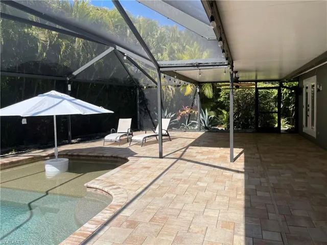 Pool with beach area