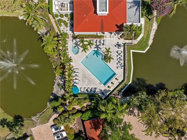 Aerial view of a large body of water