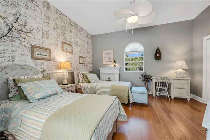This bedroom is located in the detached Cabana off of the pool area. So great for guests to have their own space.  There is a sitting area off of this room with a Kitchette (mini frigerator, and sink) EnSuite living at it's best!