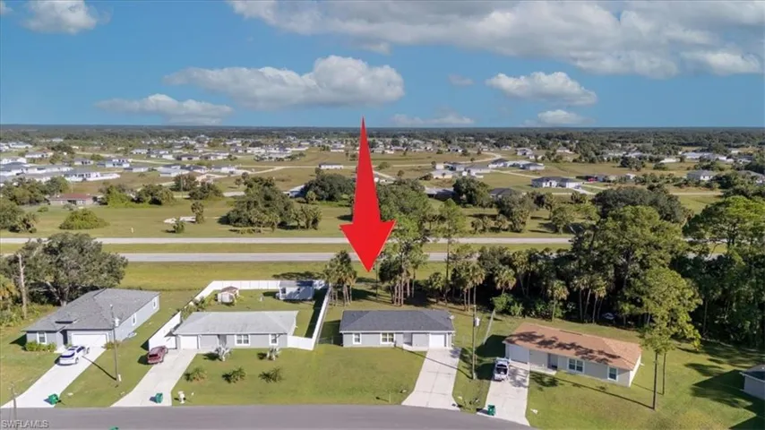 Aerial view of residential area