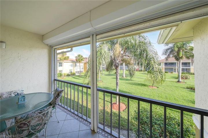 Roll down shutters secure your tiled lanai, serene views