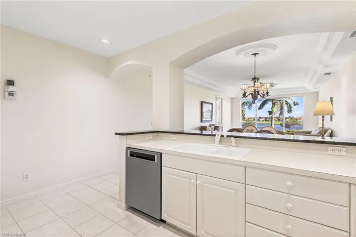 Stunning views from the kitchen and living area. Stainless steel dishwasher.