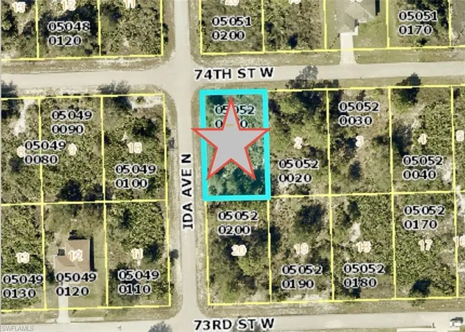 Aerial view of property's location featuring property parcel outlined