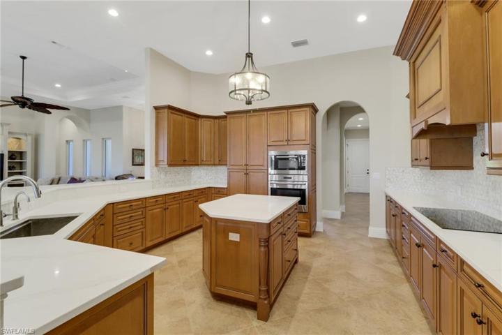 You will not lack cabinet or counter space in this beautiful kitchen.