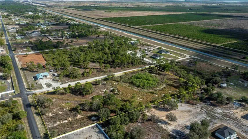 Aerial view with a rural view