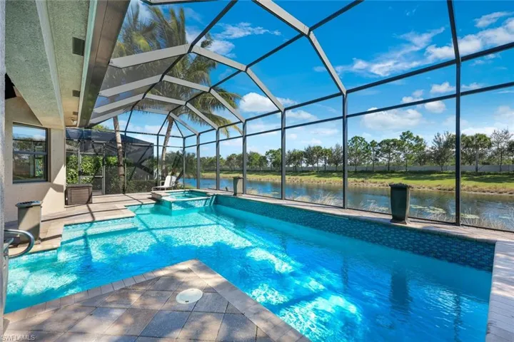 Long View of Swimming Pool and Water features