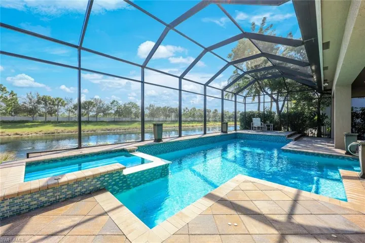 Long View of Spa and Custom Swimming Pool