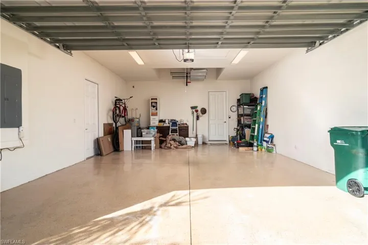 Deep Garage with epoxy floorin