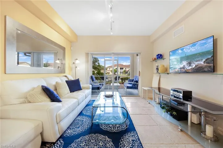 Living room with track lighting