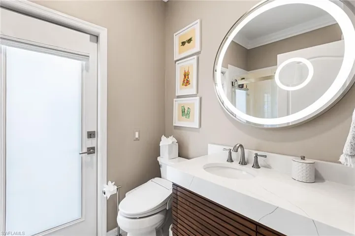 2nd full bath serves as a pool bath as well.