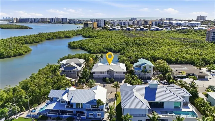 View of urban area with a large body of water - Virtually Edited Image