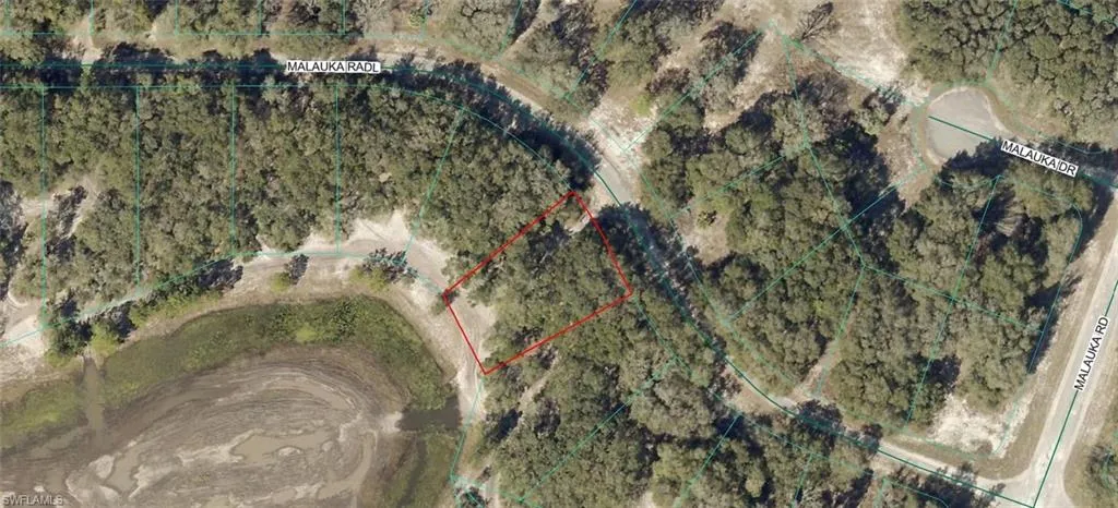 Aerial Property Map. Displaying the property's boundaries and surrounding geographical features