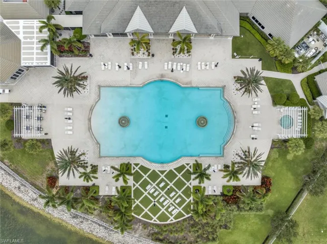Bird's eye view of a pool