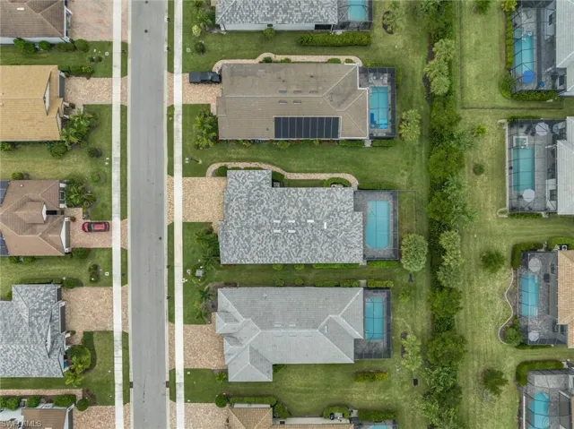 Aerial view of residential area