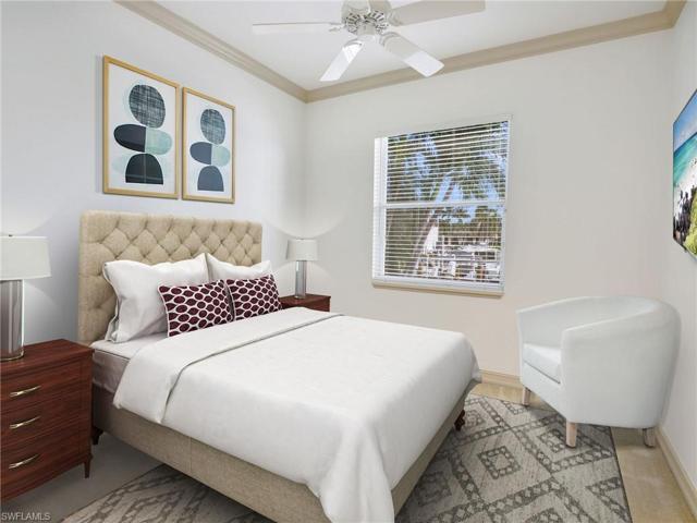 Virtually staged guest bedroom