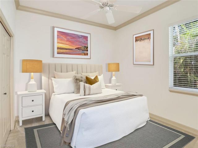 Virtually staged guest bedroom