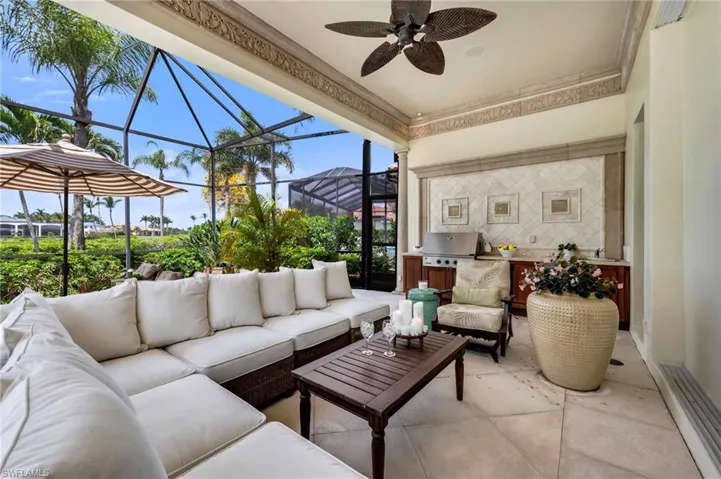 Fabulous outdoor space for relaxing by the pool, and large, outdoor kitchen.